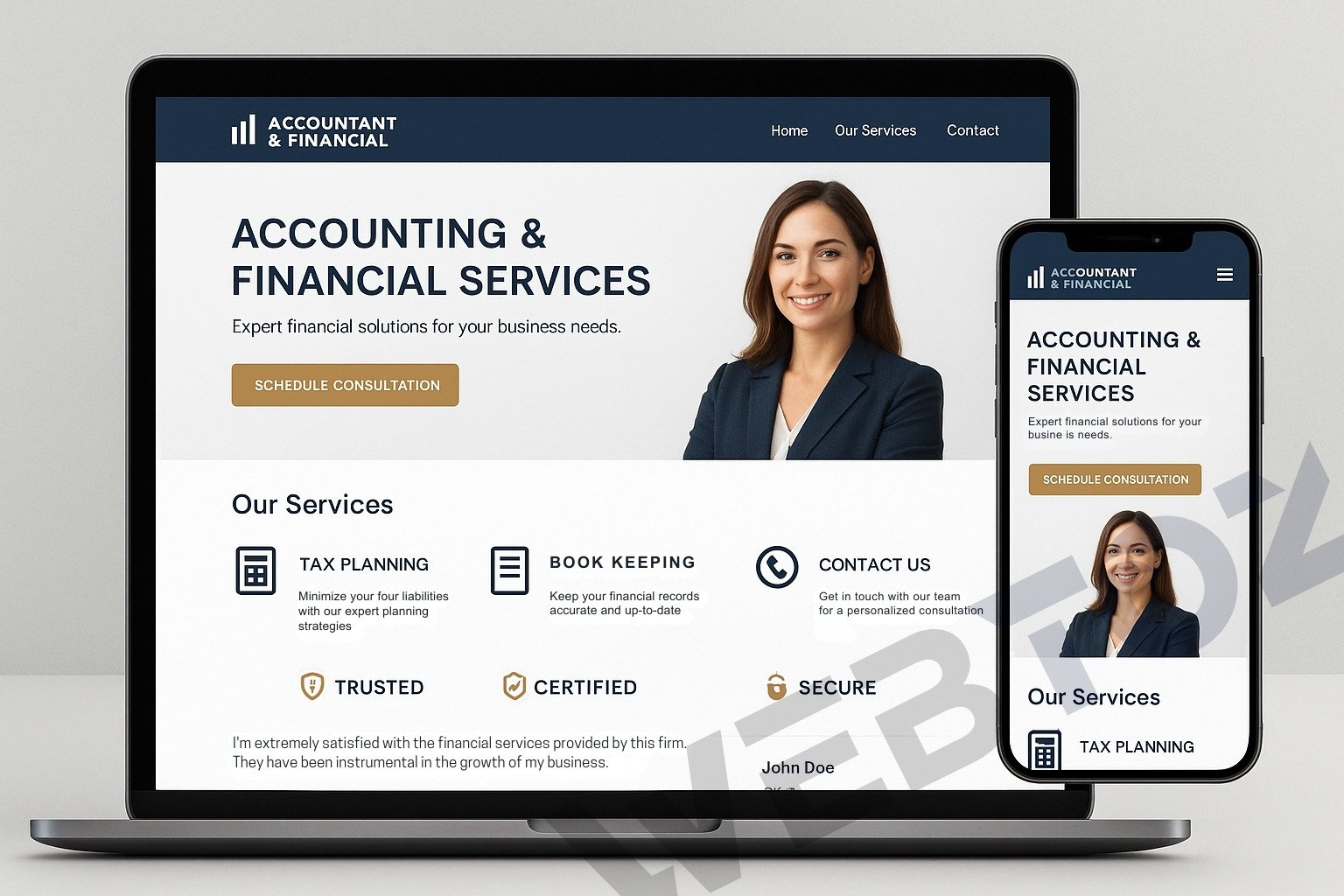 Accounting & Financial Services website design by Webtoz