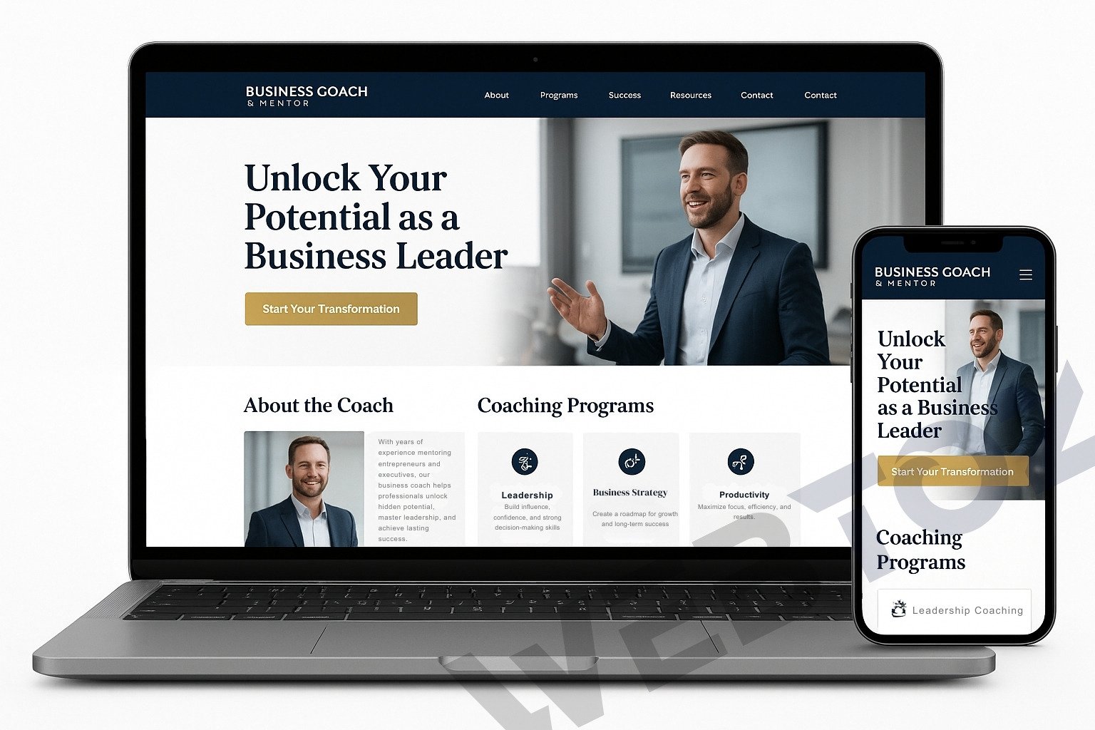 Business Coach website design by Webtoz