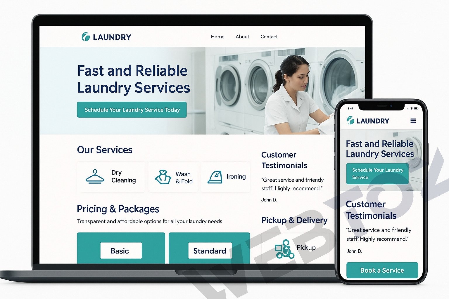 Dry Cleaners & Laundry website design by Webtoz