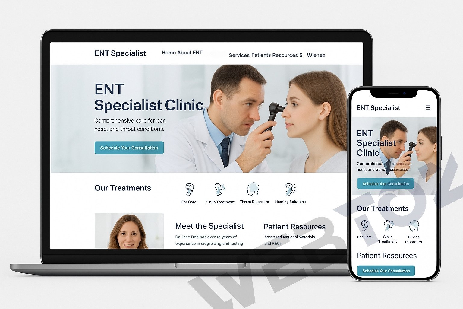 ENT Clinic website design by Webtoz