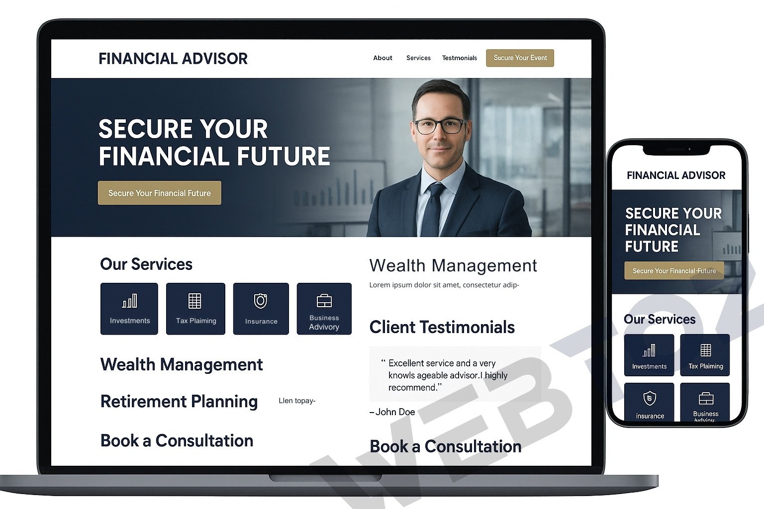 Financial Advisor website design by Webtoz