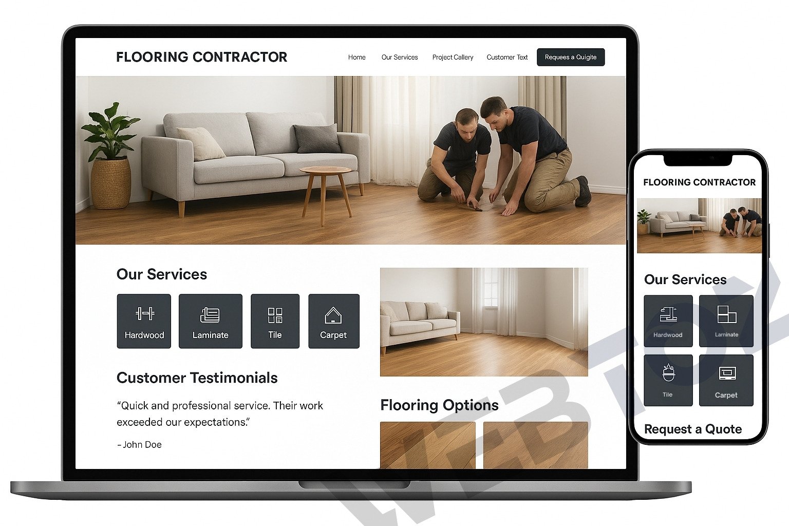 Flooring Contractor website design by Webtoz