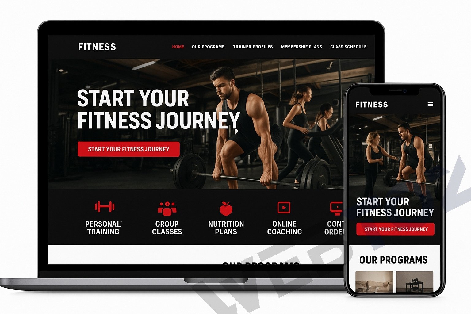 Gym & Fitness website design by Webtoz