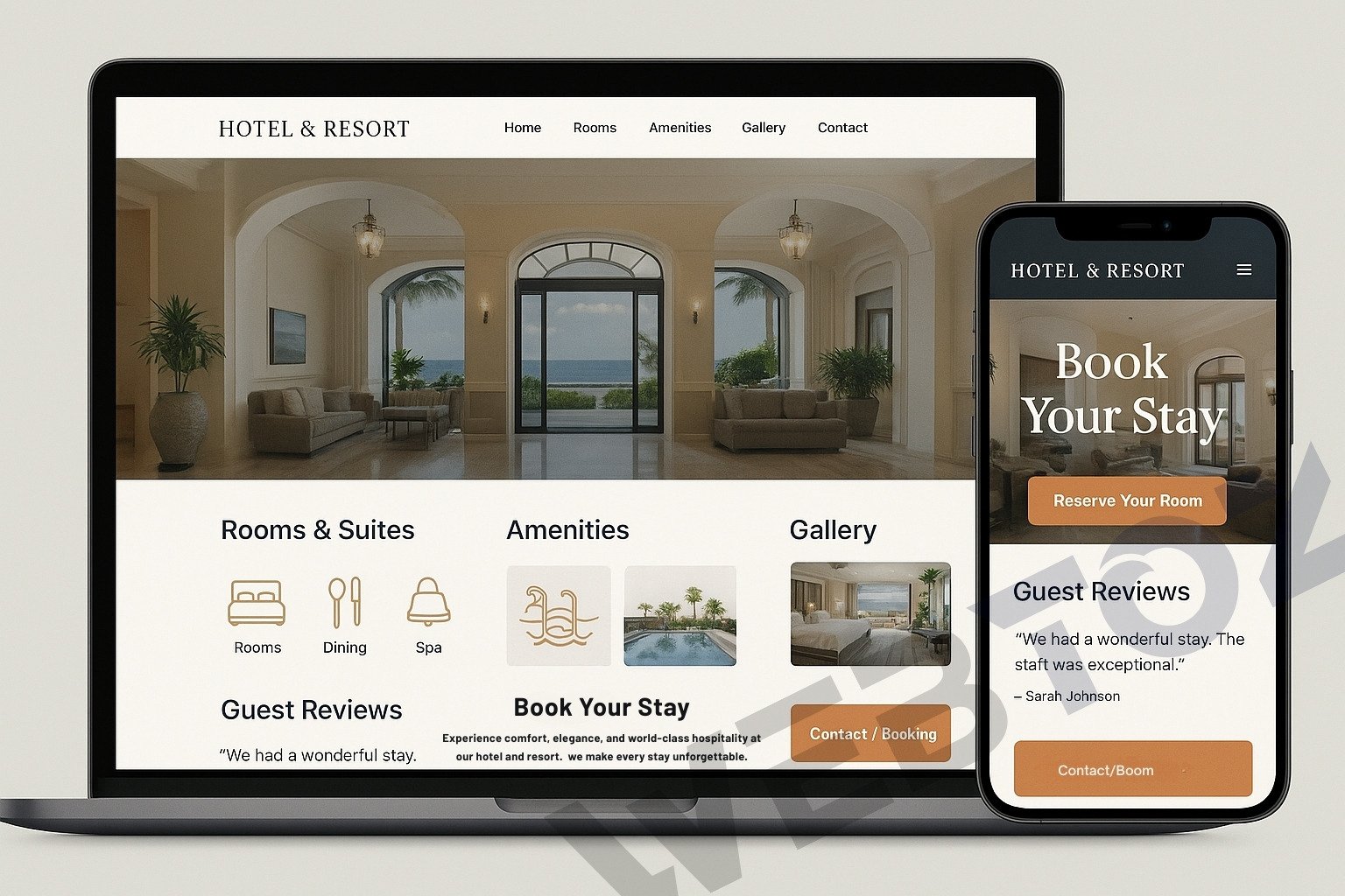 Hotel & Accommodation website design by Webtoz