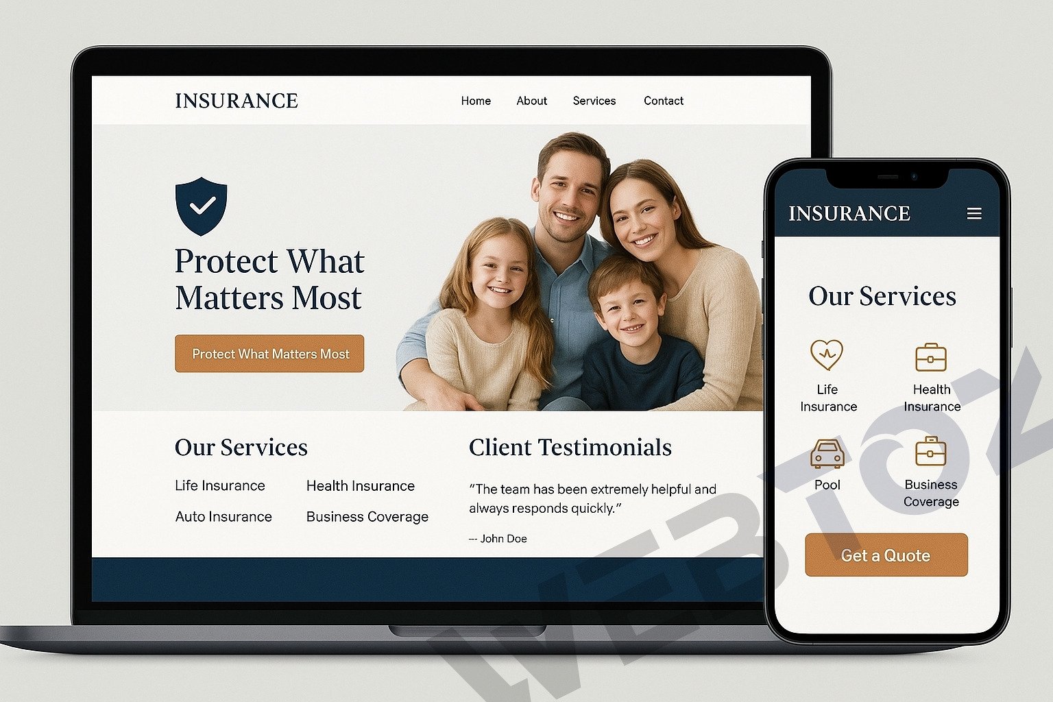 Insurance Agency website design by Webtoz