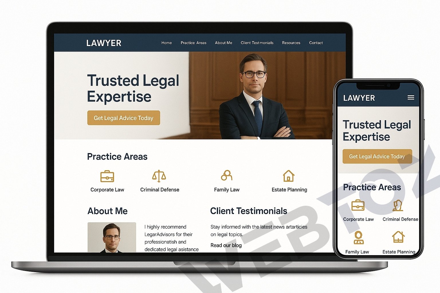 Lawyer Practice website design by Webtoz