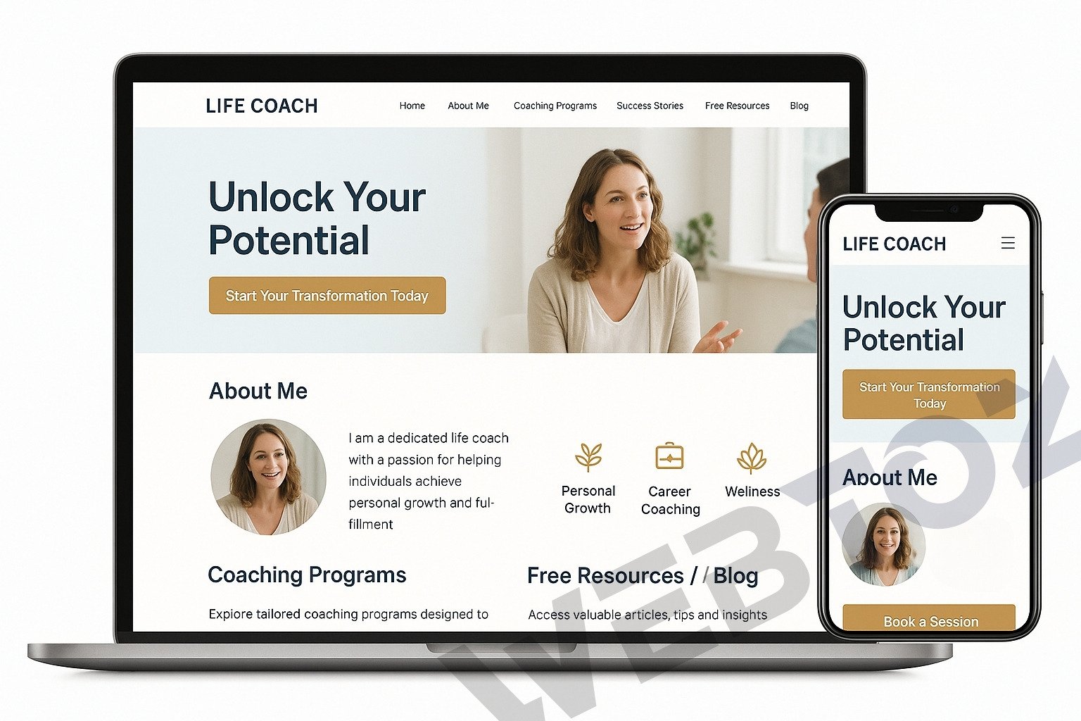 Life Coach website design by Webtoz