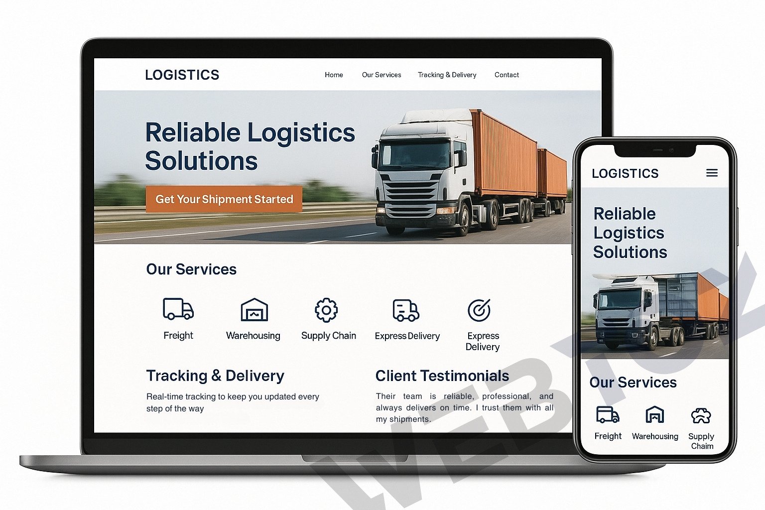 Logistics & Transport website design by Webtoz