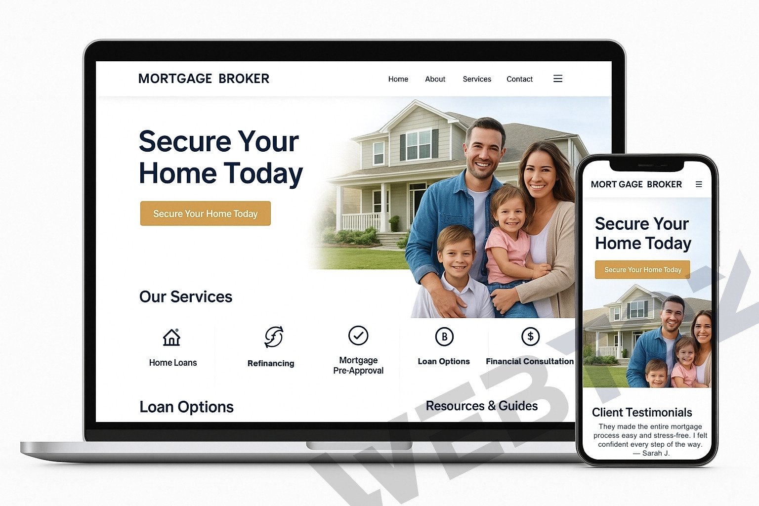 Mortgage Services website design by Webtoz