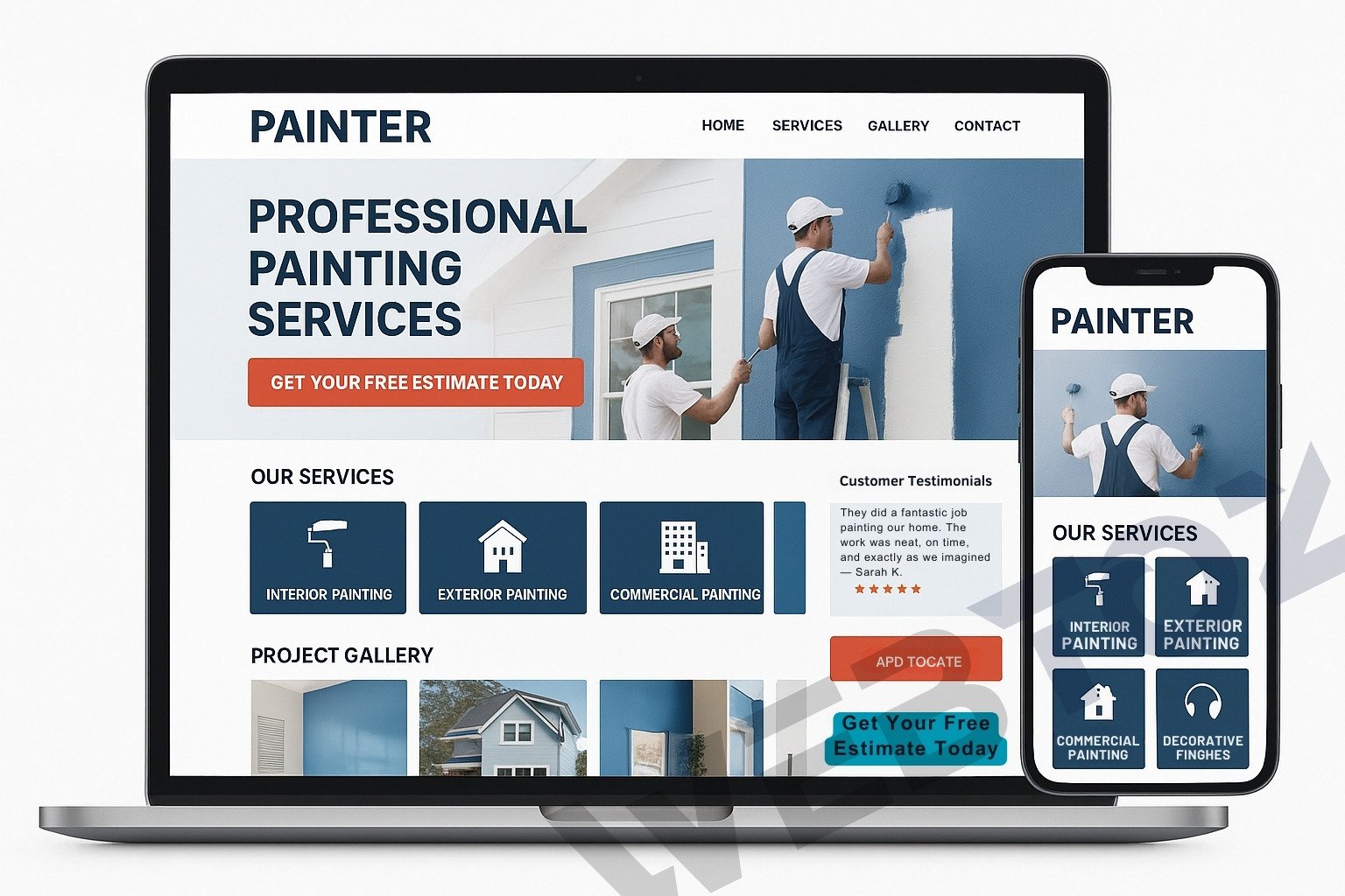 Painter & Decorating website design by Webtoz