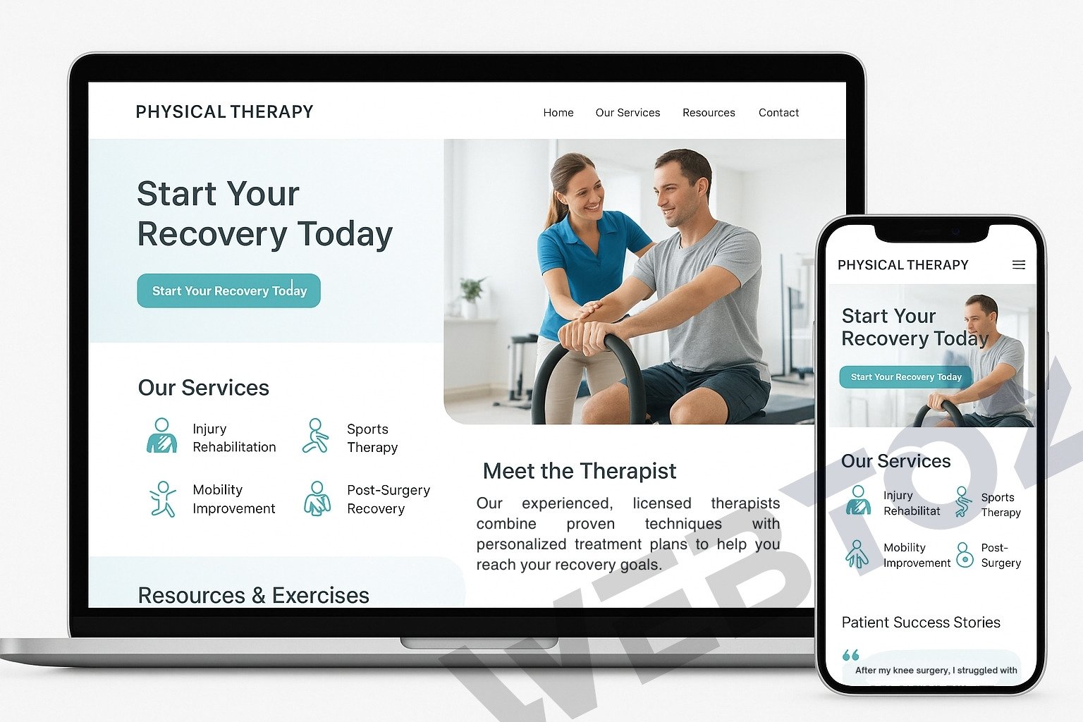 Physical Therapist website design by Webtoz
