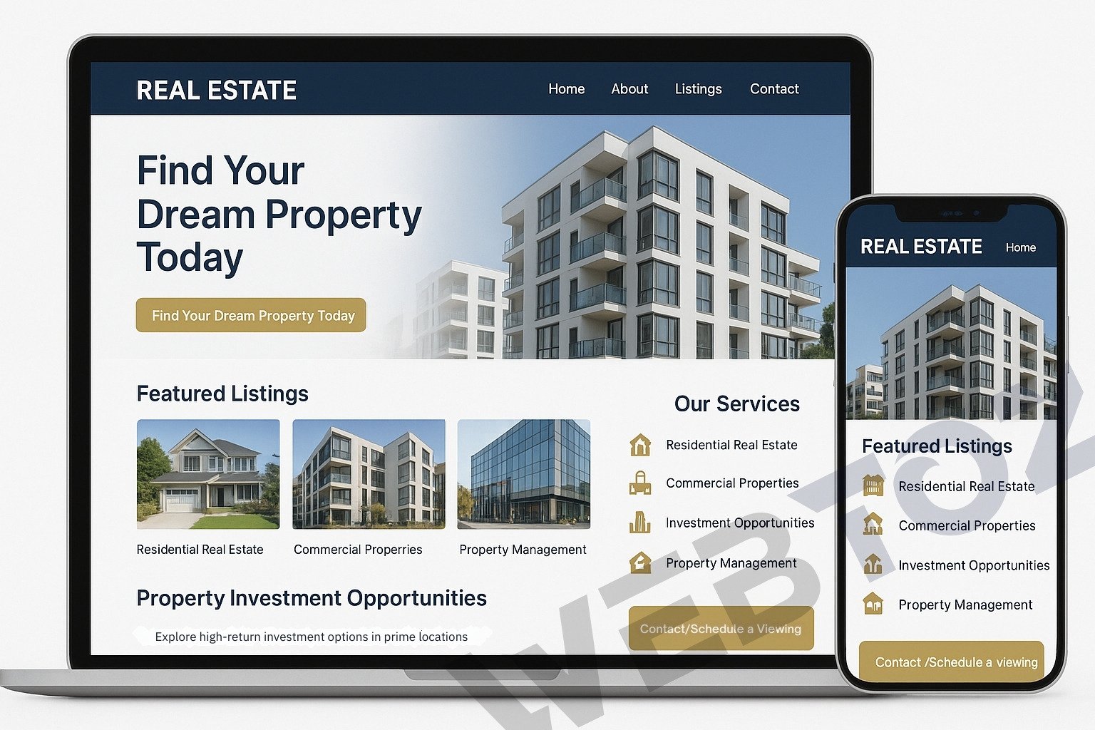 Real Estate Agency website design by Webtoz