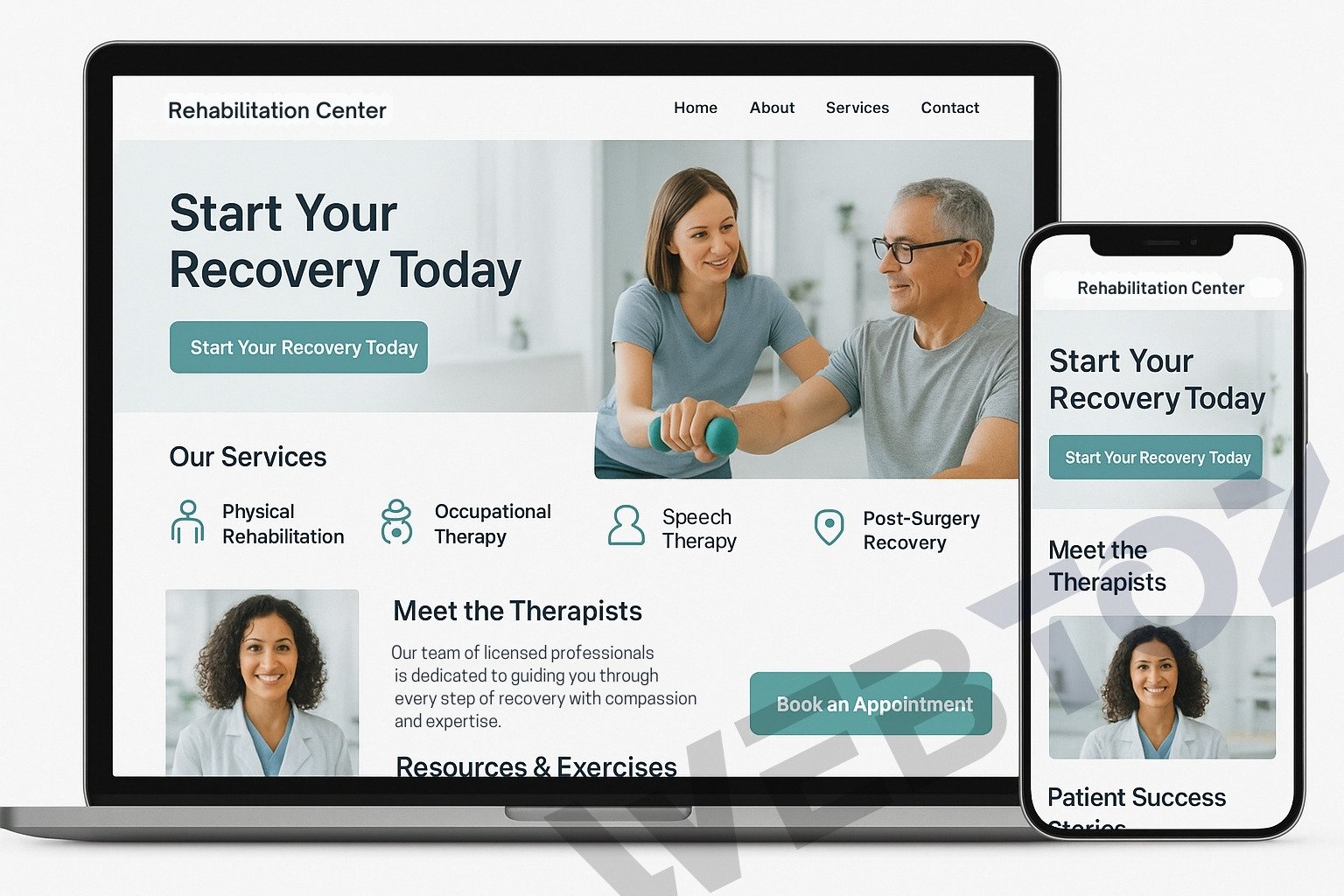 Rehabilitation Center website design by Webtoz