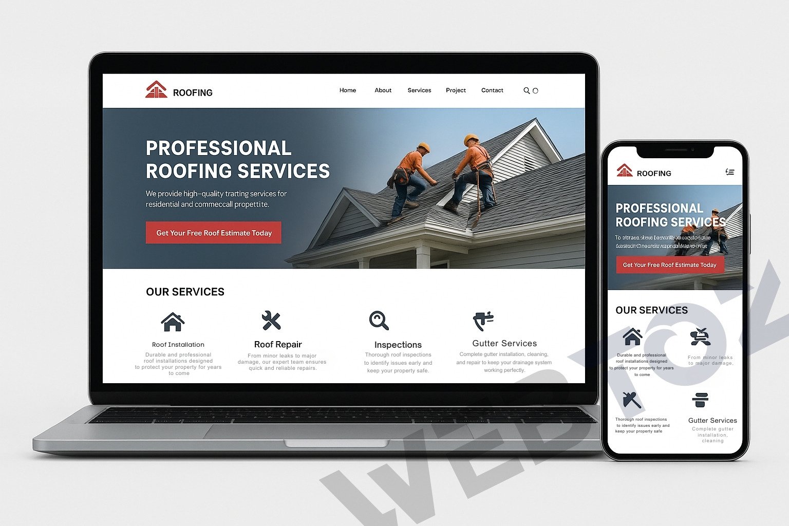 Roofing Services website design by Webtoz