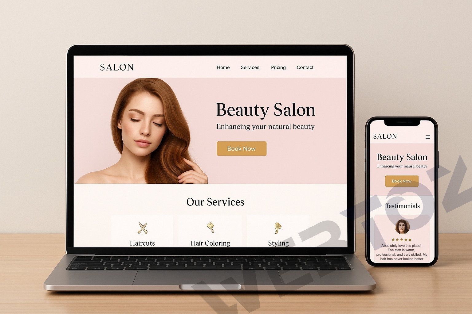 Salon & Beauty website design by Webtoz