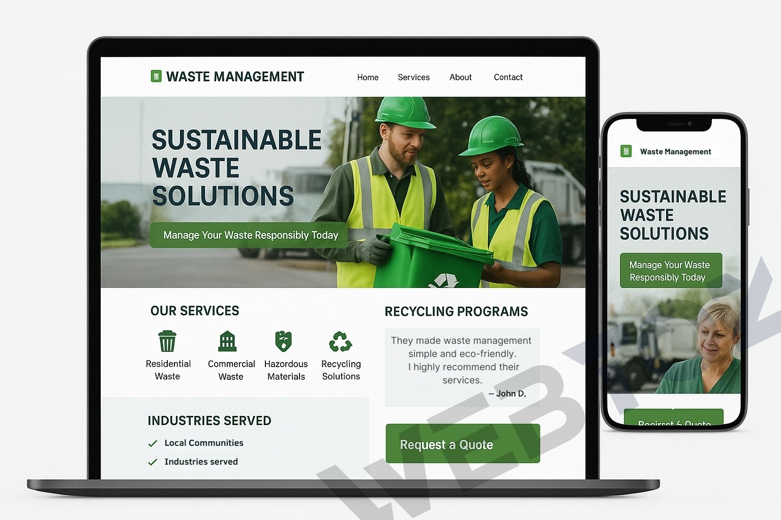 Waste Management website design by Webtoz