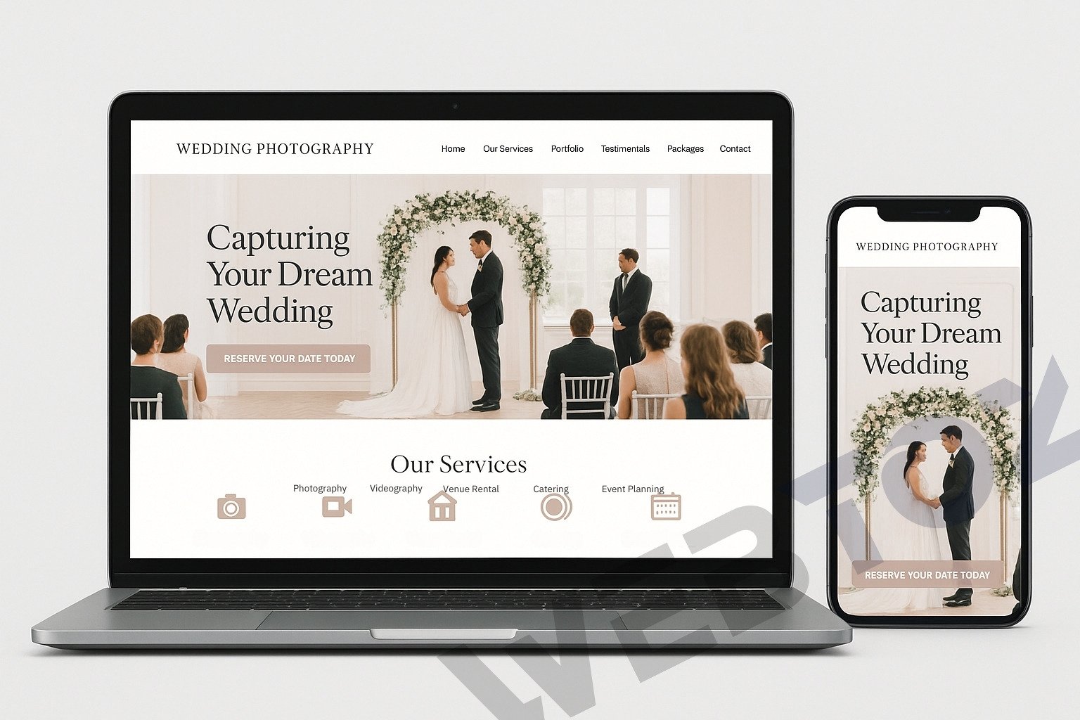 Wedding Photographer & Venue website design by Webtoz
