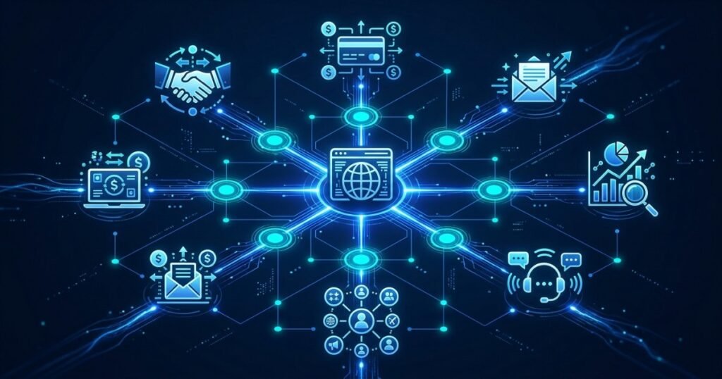 API integration services connecting website to third-party tools illustrated guide