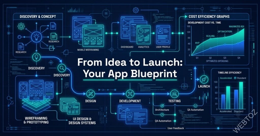 Custom web application development process timeline and cost illustrated guide